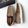 Coach Wells Slip On Sneakers C4393 Sig PVC Khaki Saddle Women’s 9B NIB