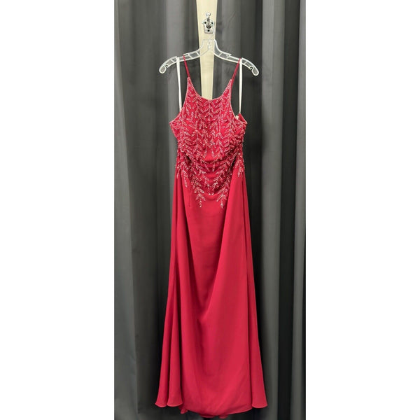 Adrianna Papell 40216 Cutout Back Bridesmaid Dress 14 Claret NWT $350 (SAMPLE)