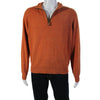 Vineyard Vines Mens Wool Mock Neck Half Zipped Pullover Sweater Orange Size L