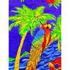 Tropical Print Fringe Edge Shawl Scarf Skirt Beach 68” x 42” Vintage Women's