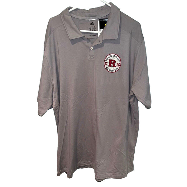 Rutgers University Scarlet Knights Polo Shirt 2XL Adidas NCAA NWT MSRP $67