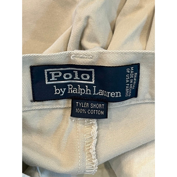 Polo Ralph Lauren Tyler Shorts Mens 42 Beige Pleated Chino Vintage Preppy 9"