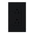 Lutron NTR-15-TR-BL Nova T Tamper Resistant Receptacles 15A 125V in Black, Matte