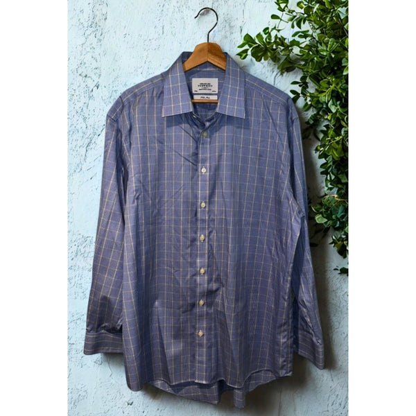 Charles Tyrwhitt Dress Shirt Non Iron Slim Fit Check Men's 17/35