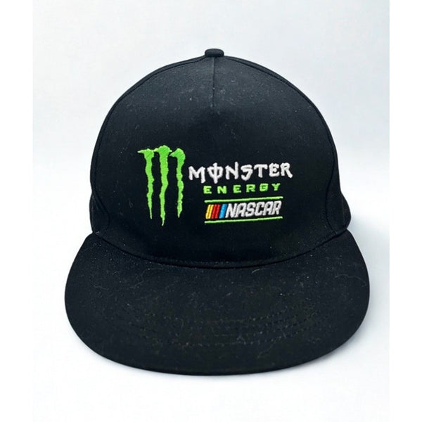Monster Energy NASCAR Snapback Hat Black Green Logo Cap NWOT Adjustable
