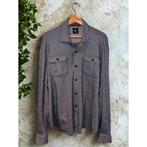 Johnnie-O Carl Lodge Shirt Jacket XL Twilight Stretch Flannel Shacket Top Shelf