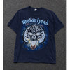 Motorhead Overkill Band T Shirt Mens L Blue Sun Faded Rock Metal Rare Vintage