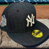 New York Yankees Denim Hat Baseball New Era 59FIFTY Cap 1999 World Series Size 7