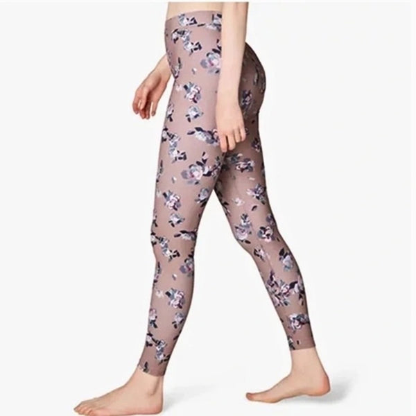 Beyond Yoga Olympus High Rise Impressionist Floral Blush Legging Activewear L