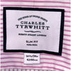 Charles Tyrwhitt Dress Shirt Non Iron Slim Fit Pink Stripe Men's 16.5/34