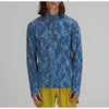 Lululemon Surge Warm Half Zip Pullover Blue Camo Rulu Running Gym Mens XL