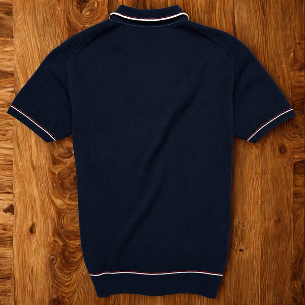 Todd Snyder Italian Cotton Silk Riviera Sweater Polo Navy Men's S Knit Shirt
