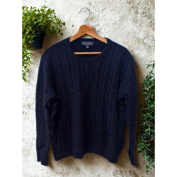 Brooks Brothers English Lambswool Cable Knit Sweater Blue Men’s Size L