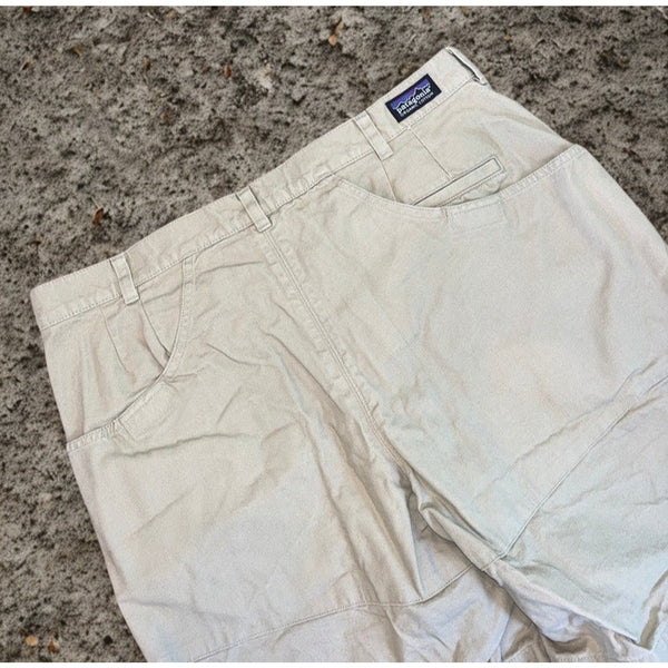 Patagonia Stand Up Shorts Mens 36 Khaki Beige Organic Cotton Canvas VTG Y2K