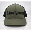 Good Good Golf Stance Trucker Hat Olive Green Black Mesh Snapback OSFA
