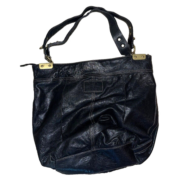 Fossil Large Leather Bucket Shoulder Bag Vintage EUC