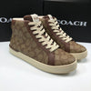 Coach Clip High Top Sneakers G5367 Sig PVC Khaki Saddle Women’s 10B NIB