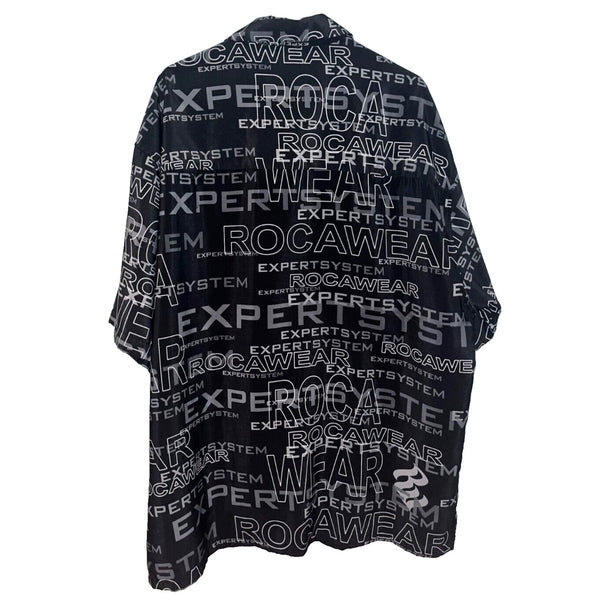 Rocawear Expert System AOP Spellout Button Down S/S Shirt Sz. 2XL Hip Hop