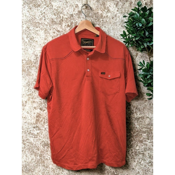 Howler Bros Ranchero Polo Shirt Sz Large Oxidized Clay Pearl Snap Western Cowboy