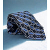 Gucci Geometric Silk Tie Blue Black Gray 100% Silk Made in Italy