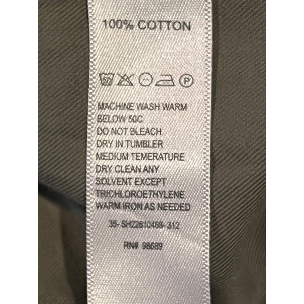 Todd Snyder Cotton Twill Long Point Collar Shirt Sage Olive Mens L Slim Fit