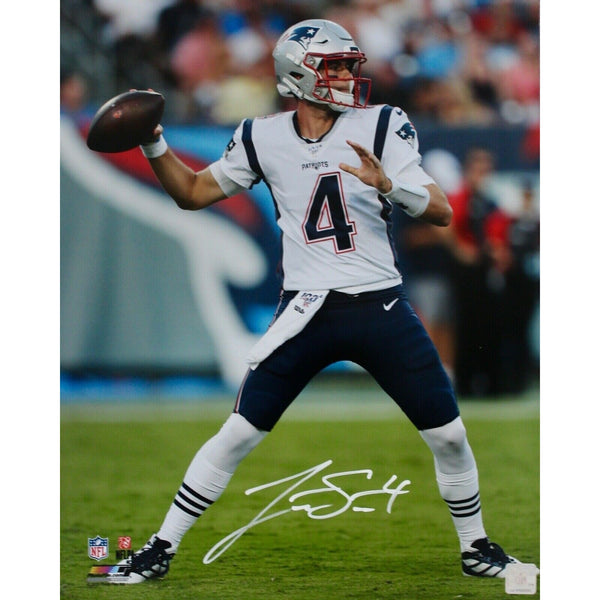 Jarrett Stidham New England Patriots Signed 16x20 Photo Throwing JSA