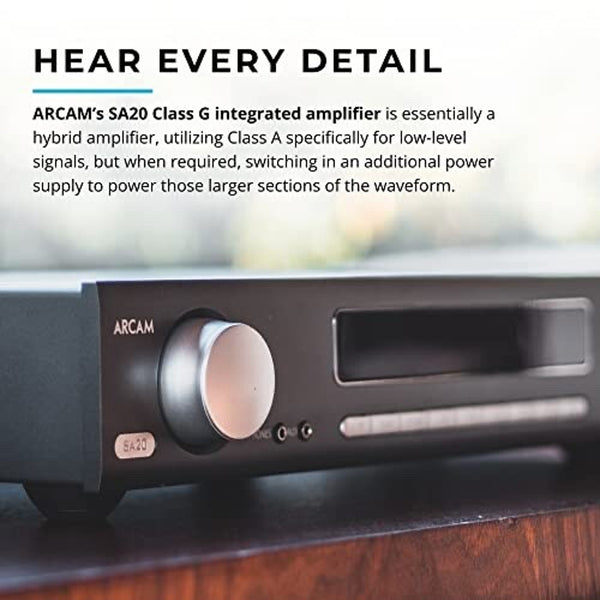 Arcam SA20 Class G Stereo Integrated Amplifier With Built-In DAC Full Warranty