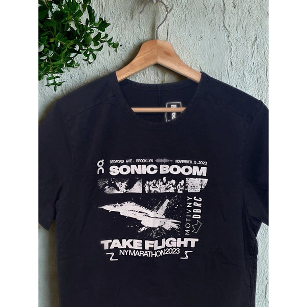 On Running Sonic Boom NY Marathon 2023 Tee Black Mens Medium On-T Shirt NWOT