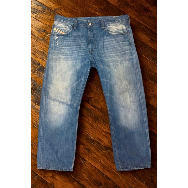 Diesel Larkee Relaxed Jeans Mens 36x32 Wash 008MX Made in Italy Distressed