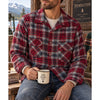 Pendleton Board Shirt Jacket Men's L Red Plaid Virgin Wool USA Loop Camp Collar