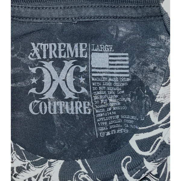 Xtreme Couture Affliction Skull Reaper MMA T-Shirt Men's L Black Y2K Vintage