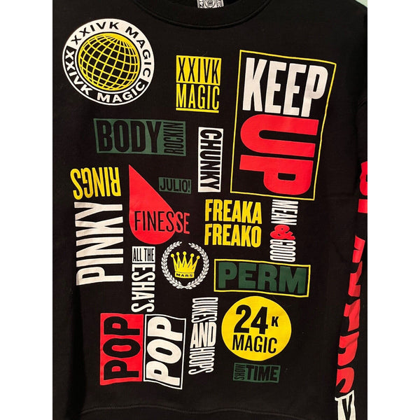 Bruno Mars 24K Magic World Tour Pullover Sweatshirt Mens Medium Crew Neck