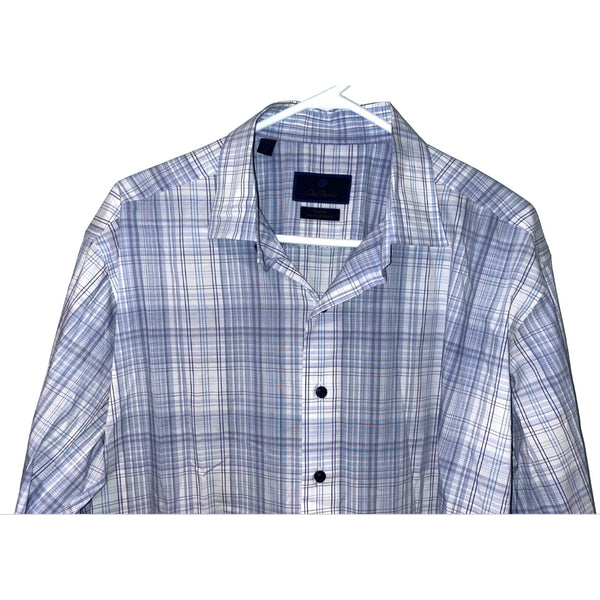 David Donahue Striped Fusion Performance Shirt Men's 17.5 XL