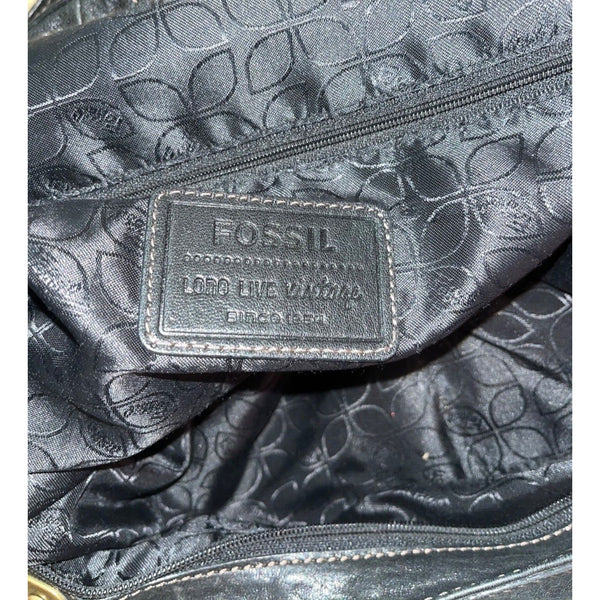 Fossil Large Leather Bucket Shoulder Bag Vintage EUC
