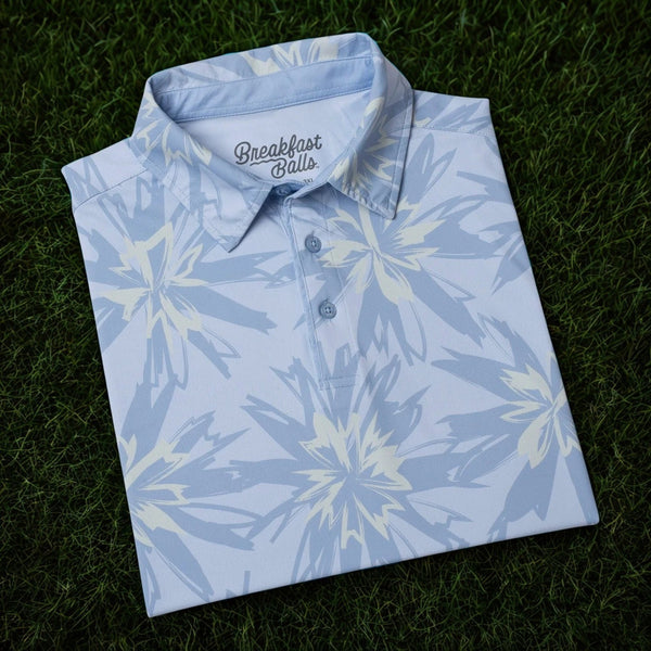 RSVLTS Breakfast Balls Starburst All Day Golf Polo Shirt Men's 2XL Blue EUC