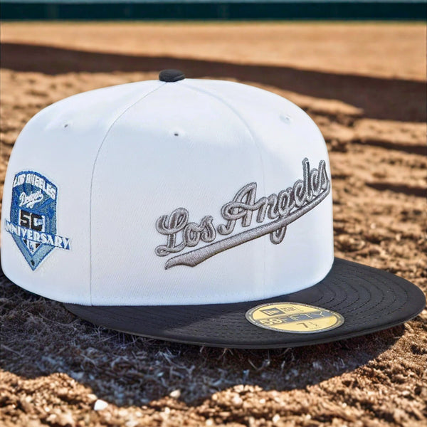 Los Angeles Dodgers New Era Just Caps Optic White 59FIFTY Fitted Hat Sz. 8