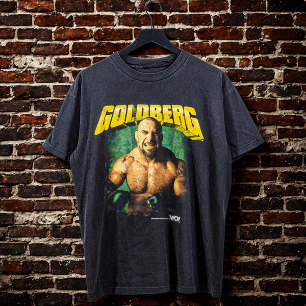 Bill Goldberg WCW The Streak Wrestling Shirt 90s Black Tee Size L Rare Vintage
