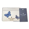 Kate Spade Small Slim Leather Card Holder Flutter Fly Butterfly White NWT $99