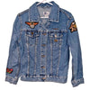 Arizona Harley Davidson Patches Denim Jean Motorcycle Jacket Sz. S Vintage