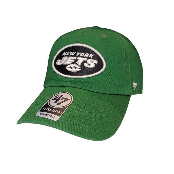 New York Jets Hat Cap Mens Adjustable Strap Green NFL 47' Brand Clean Up