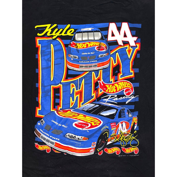 Kyle Petty 1997 Hot Wheels Mattel Racing AOP T-Shirt Sz. XL VTG