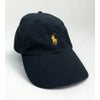 Polo Ralph Lauren Gold Pony Logo Hat Black Adjustable Strapback Rare EUC