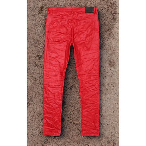 Purple Brand P001 Red Patent Leather Film Jeans Men’s 34x33 Skinny Low Rise