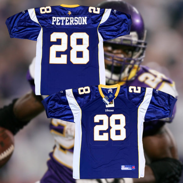 Minnesota Vikings Adrian Peterson #28 Reebok NFL Jersey Sz. 54 3XL Deadstock Y2K