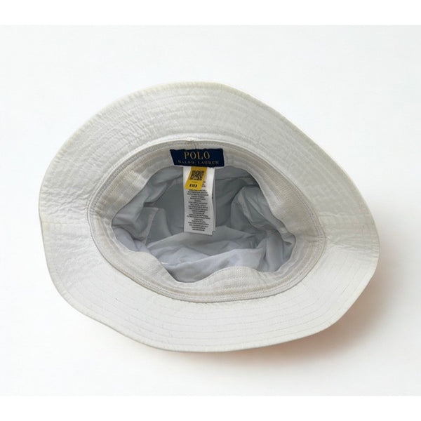 Polo Ralph Lauren Bucket Hat Nylon Navy White Pocket Adjustable S/M EUC