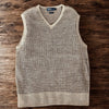 Polo Ralph Lauren Linen Sweater Vest Tan Brown Checkered Knit Men’s Size S