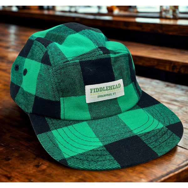 Fiddlehead Brewing Company Shelburne VT Decky 984 Plaid 5 Panel Cap EUC