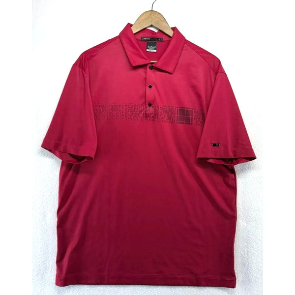 Tiger Woods Collection Nike Golf Polo Shirt Red Dri-Fit XL EUC