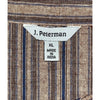J. Peterman Grandad Band Collar Shirt Sz. XL Striped Brass Button Cotton Vintage