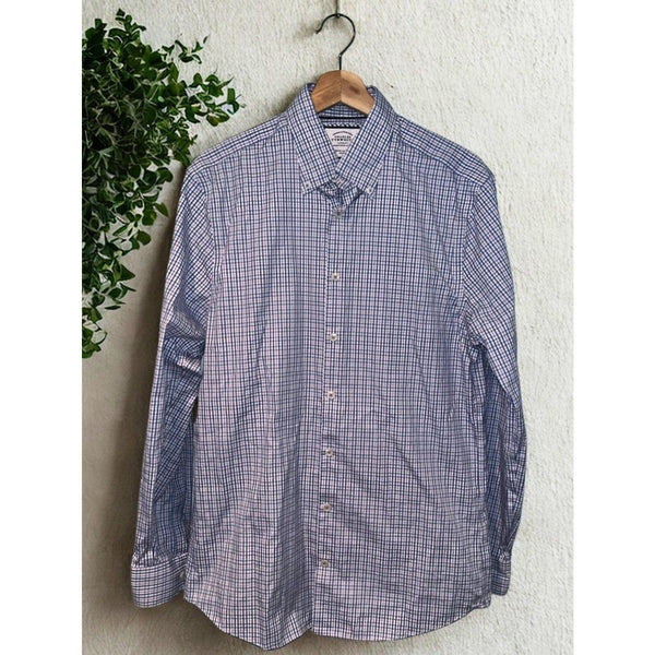 Charles Tyrwhitt Dress Shirt Non Iron Extra Slim Fit Check Men's 16/35